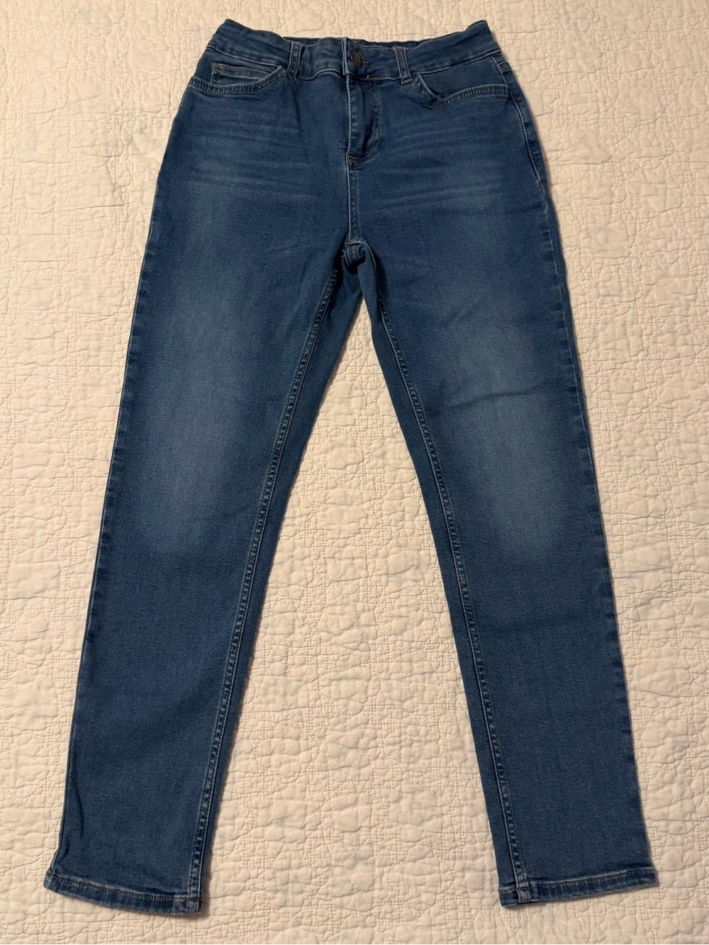Mini Boden Youth 12Y Slim Jean Adjustable Waist Straight Light Knee Wear